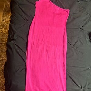 Elegant Pink One-Shoulder Dress